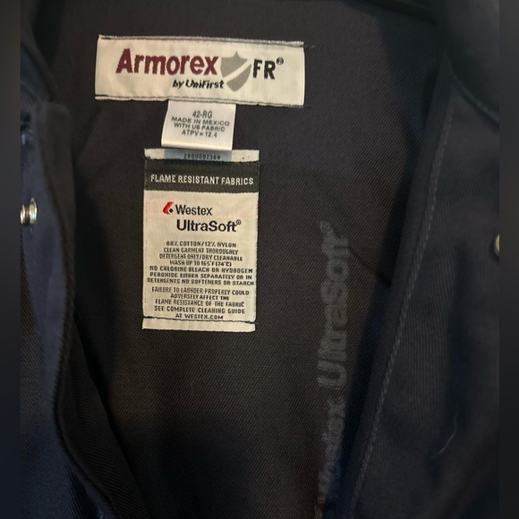 Armorex Unifirst FR Coveralls Jumpsuit 42R Navy L/Sleeve 6 Pocket NWOT - Picture 2 of 10